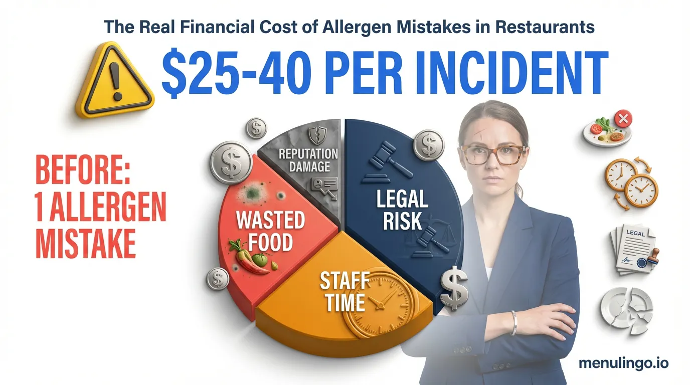 Restaurant allergen management costs showing financial impact of allergen mistakes and compliance failures